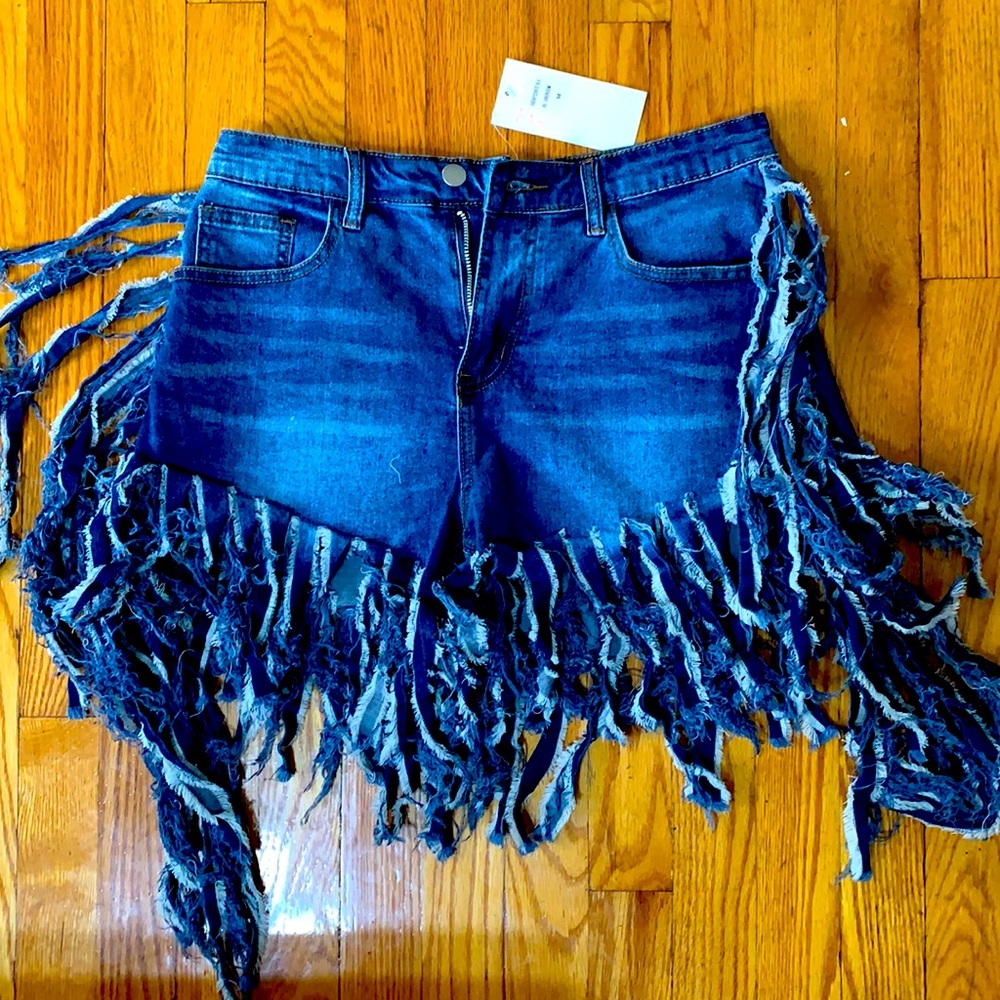 NWT Fringe Denim Shorts